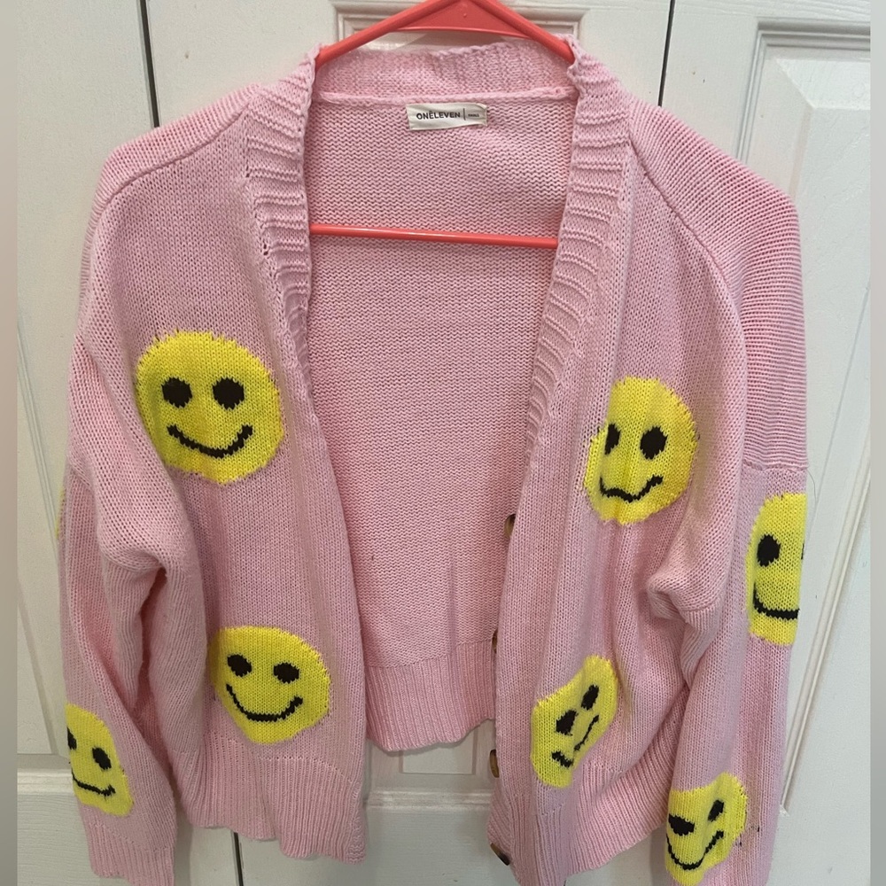 My Violet Smiley Cardigan
